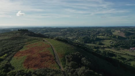 Vertical-aerial-view-of-the-Santa-Barbara-hill-in-Basque-Country