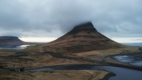 Drone-shot-of-Iceland-landscape,-road-and-coastline,-aerial-view-from-drone-in-4K-12