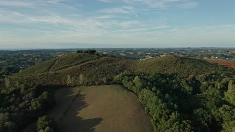 Drone-footage-turning-around-the-cross-of-Santa-Barbara-hill-in-Basque-Country