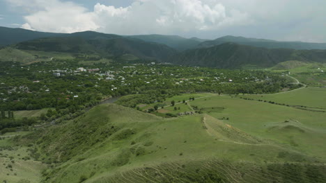 Aerial-View-Of-Rural-Landscape-Near-Aspindza-In-Lesser-Caucasus,-Georgia
