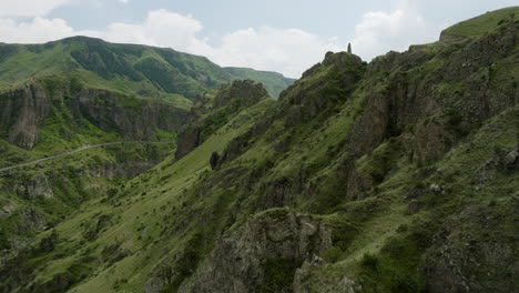 Steep-Mountains-On-The-Surroundings-Of-Tmogvi-Fortress-Archaeological-Site-In-Georgia