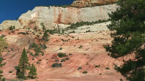 Arid-Orange-Sandstone-Slope-In-Zion-National-Park-Canyon-Landscape