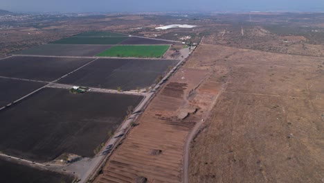 High-aerial-shot-of-compost-farm-land-in-mexico