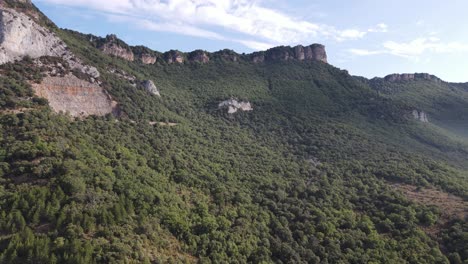 Bosque-Verde-Montañoso-Y-Afloramientos-Rocosos-Cerca-Del-Monasterio-De-Leyre-