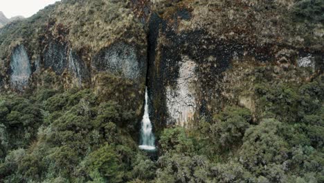 Cayambe-Coca-Reserve-Hike-With-Waterfall-In-Andean-Mountains-Near-Papallacta,-Ecuador