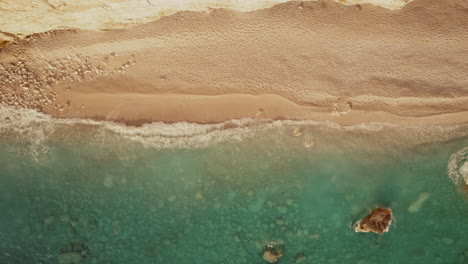 Dreamy-and-calming-blue-sea-areal-view-with-drone-horizontal-shot