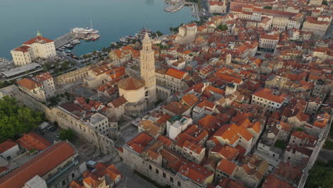 AERIAL-Shot-of-the-city-of-Split-in-Croatia,-Europe-16
