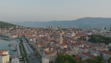 AERIAL-Shot-of-the-city-of-Split-in-Croatia,-Europe-20