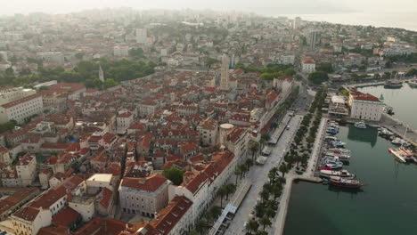 AERIAL-Shot-of-the-city-of-Split-in-Croatia,-Europe-6
