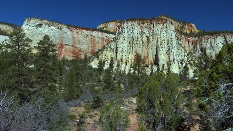 Vertiginous-White-Rock-Cliffs-In-Zion-National-Park-Canyon-Landscape