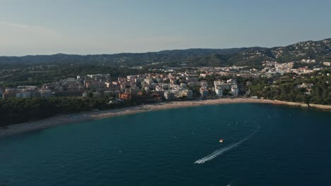 Drone-footage-of-Lloret-del-Mar-beach