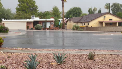 Monsoon-rain-in-Green-Valley-Arizona-residential-neighborhood