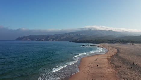 Drone-flying-over-Do-Guincho-beach-in-Portugal