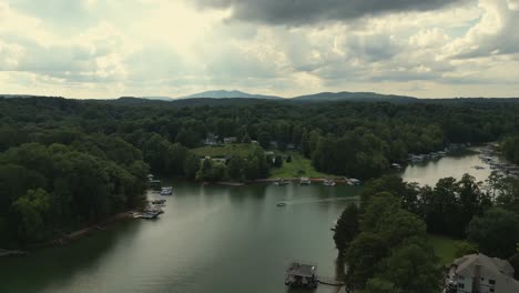 Aerial-view-of-Lake-Lanier-and-hills-in-the-background