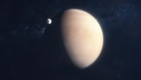 Nave-Espacial-Volando-Más-Allá-De-La-Cámara-Y-Acercándose-Al-Planeta-Venus