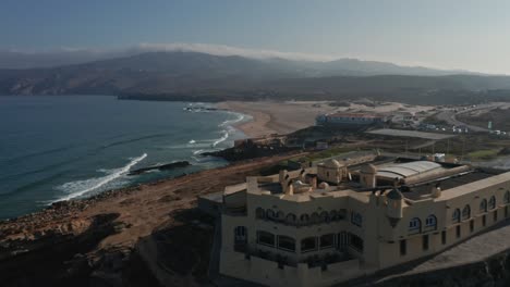 Drone-flying-around-hotels-in-Do-Guincho-seafront