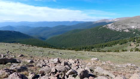 Panning-shot-from-Mount-Rosalie-above-treeline-on-a-summer-day