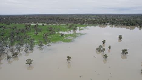 Raods-submerged-under-floodwaters-in-Western-New-South-Wales,-Australia---Location-Menindee