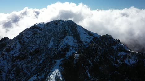 Aerial-shot-of-the-mountain-Pico-Ruivo-in-Madeira