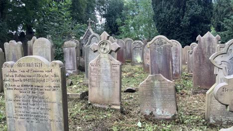 Footage-of-old-gravestones-at-St-Michael-and-All-Angels-Church-Graveyard-1