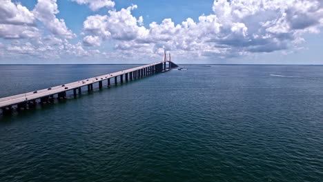 Long-Span-Of-Cable-stayed-Sunshine-Skyway-Bridge-Across-Lower-Tampa-Bay-In-Florida