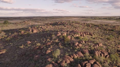 Aerial-views-of-granite-rock-stack,-Tibooburra,-NSW,-Australia