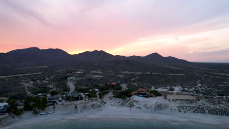 Sunset-drone-shot-at-san-jose-del-cabo-in-mexico