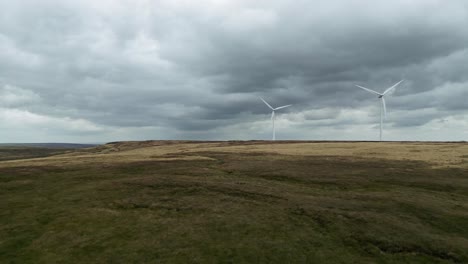 Drone-aerial-view-of-a-wind-farm-and-wind-turbines-turning-in-the-wind-1