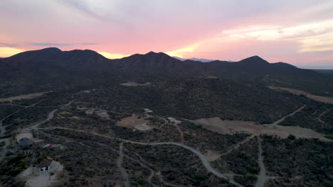 Drone-sunset-shot-in-descent-of-the-bay-of-ensenada-de-los-muertos-in-baja-california-sur-mexico