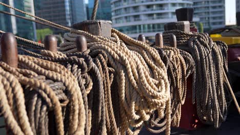 Old-wooden-naval-warship-rigging-rope