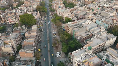 Top-Aerial-View-of-Indian-City-Rooftops-New-Delhi-West-Delhi-4K