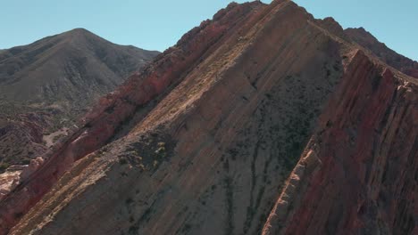 Slider-Shot-Of-Sharp-Cliff-Revealing-Mountains-Landscape,-North-Argentina