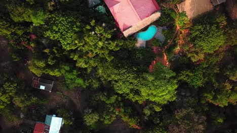 Top-down-View-Of-Villas-In-The-Scenic-Landscape-Of-Kilifi-In-Kenya---drone-shot