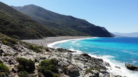 Drone-flies-discovery-the-beautiful-Nonza-beach-in-Corsica