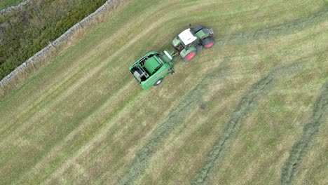 Aerial-video-of-Hay-bale-tractor