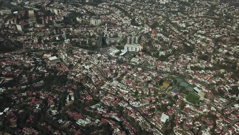 Breathtaking-Aerial-View-over-Houses-in-Populated-Mexico-City