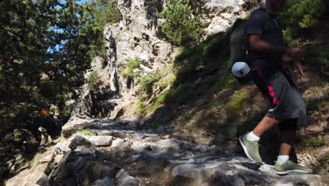 Man-happily-hiking-in-Samaria-Gorge