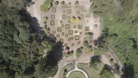 Aerial-drone-headshot-of-Lota-Park-in-Bio-Bio-region,-Chile