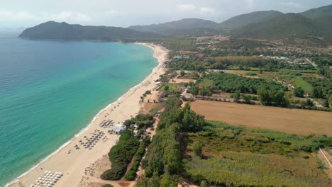 Stunning-beaches-of-Sardinia-aerial-view-few-people