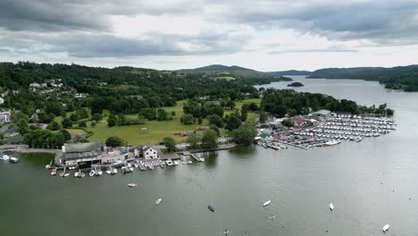 Aerial-footage-of-Bowness-on-Windermere-a-sprawling-tourist-town-on-the-shore-of-Windermere-Lake