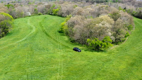 Vehicle-Driving-On-Scenic-Farm-Field-During-Property