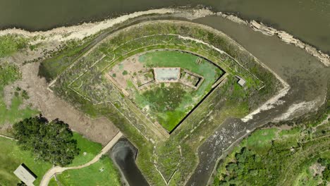 Aerial-top-view-of-Fort-Pike-on-Lake