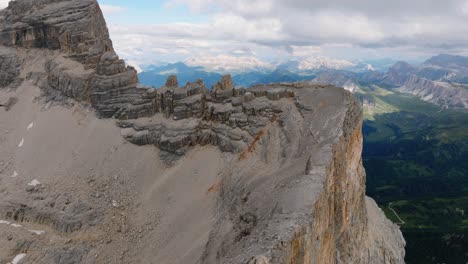 Aerial-circle-view-of-Mount-Pelmo-ridge-in