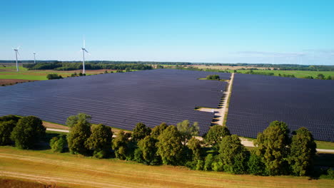 Campo-De-Granja-De-Paneles-Solares-De-Energía-Renovable-Verde