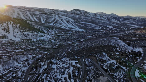 Park-City-Utah-Aerial-v-flyover-hillside-historic