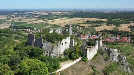 Aerial-View-Of-Burgruine-Falkenstein-Falkenstein-Castle-In