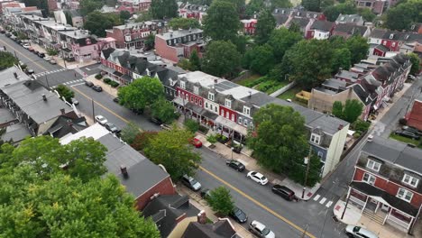 Zoom-in-aerial-shot-of-townhomes-in-a