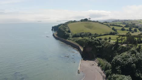 Aerial-View-Of-Devon-South-Coast-In-The-Seaside-Resort-Town-Of-Dawlish-In-England