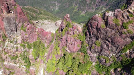 Schwenk-Links-Nahaufnahme-Zerklüftete-Bergkette---Mackenzie-Range,-Vancouver-Island,-BC,-Kanada