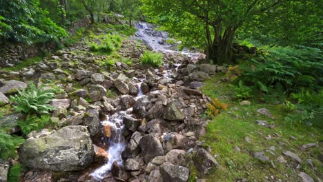 Video-footage-of-the-majestic-Scale-Force-a-waterfall-on-Buttermere-Lake,-the-highest-waterfall-in-the-Lake-District-made-up-of-three-distinct-falls